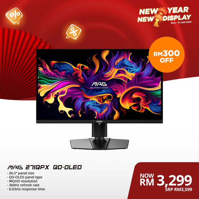 MSI MAG 271QPX QD-OLED 360Hz Flat Gaming Monitors ( 27 inch )