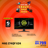 MSI MAG 274QF X24 27" WQHD 240Hz Rapid IPS Gaming Monitor
