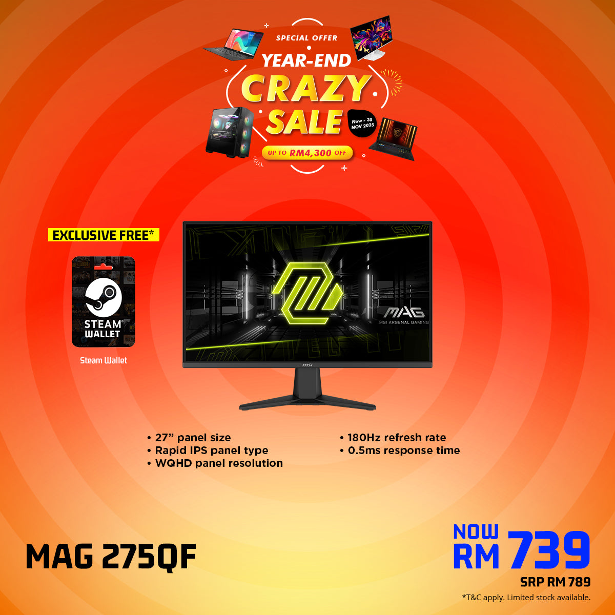 MSI MAG 275QF Gaming Monitor