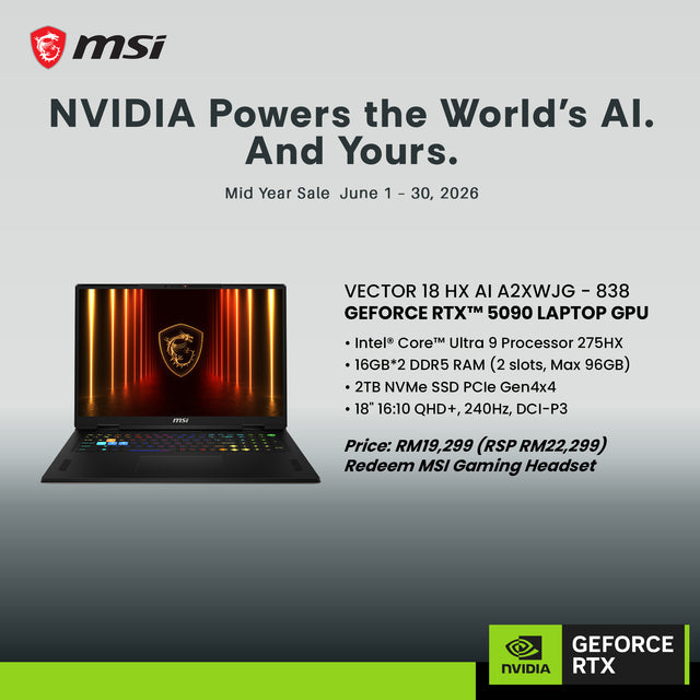 NVIDIA Mid Year Sales Vector 18 HX AI A2XWJG-838MY