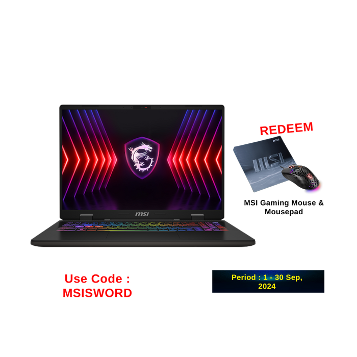 MSI Sword 16 HX B14VGKG 620 Gaming Laptop