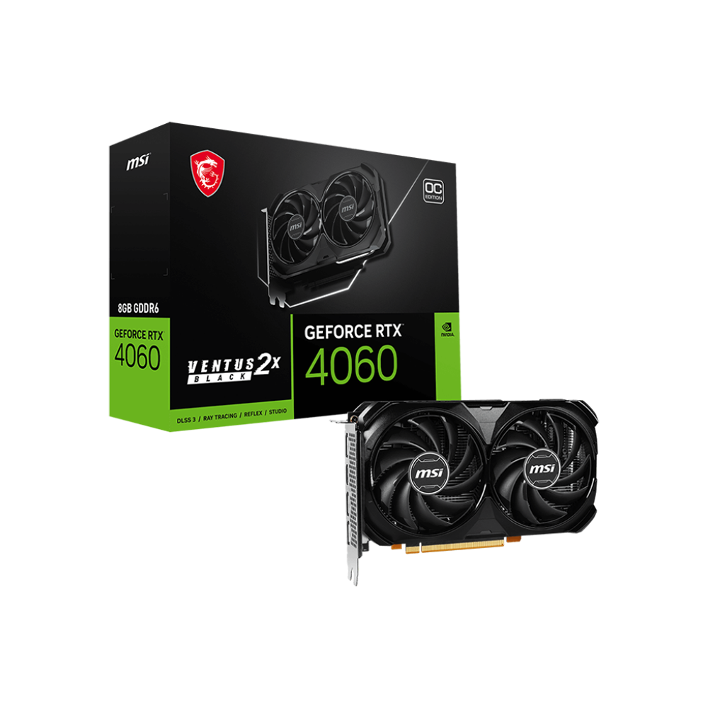 NVIDIA GeForce RTX™ 4060 VENTUS 2X BLACK 8GB OC Graphic Card – MSI