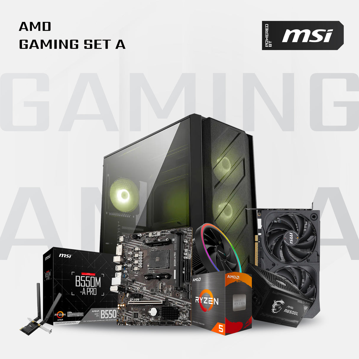 Powered By MSI Customized Gaming PC - R5-5500+RTX5050