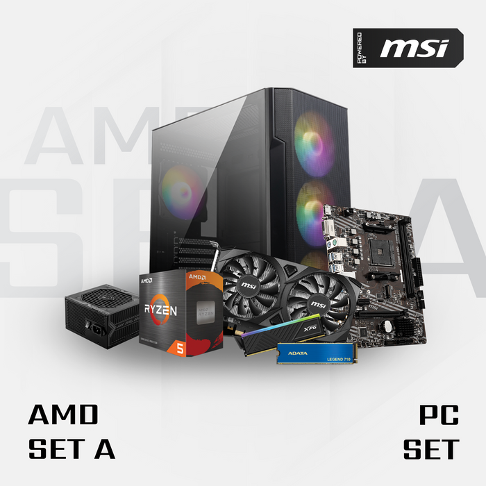 MSI AMD Set A Pc Set (AMD R5, RTX3050, 16GB, 512GB SSD)