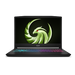 15.6 inch FHD laptop display with msi slogan, green eagle that has red eyes while lit up 4-Zone RGB keyboard with a trackpad