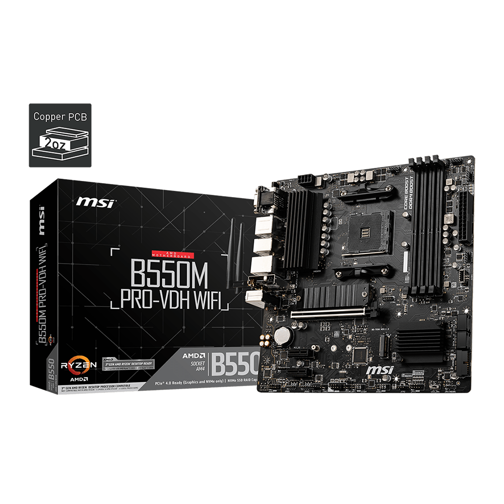 MSI B550M PRO-VDH Wifi Motherboard Powered by MSI – MSI Store