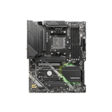 MAG B550 Tomahawk Max Wifi ATX AMD motherboard with its packaging box displayed on a black background.