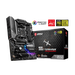 MSI MAG B550 Tomahawk Gaming Motherboard (ATX) motherboard with its packaging box displayed on a black background 