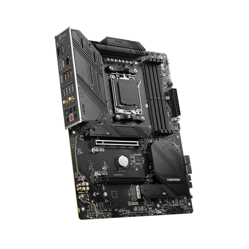 MSI MAG B650 Tomahawk WiFi (ATX): AM5, DDR5 x 4, M.2 x 3, PCIe x16 x 2, RGB x 2, ARGB x 2, 3Y warranty.