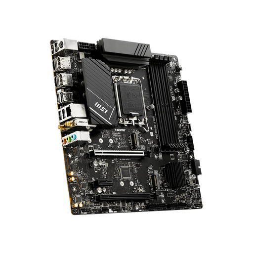 PRO B760M-A WIFI DDR5 motherboard displayed on a black background.