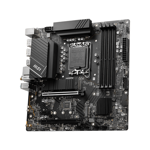MSI PRO B760M-A Wifi DDR4 MaTX motherboard displayed on a black background.