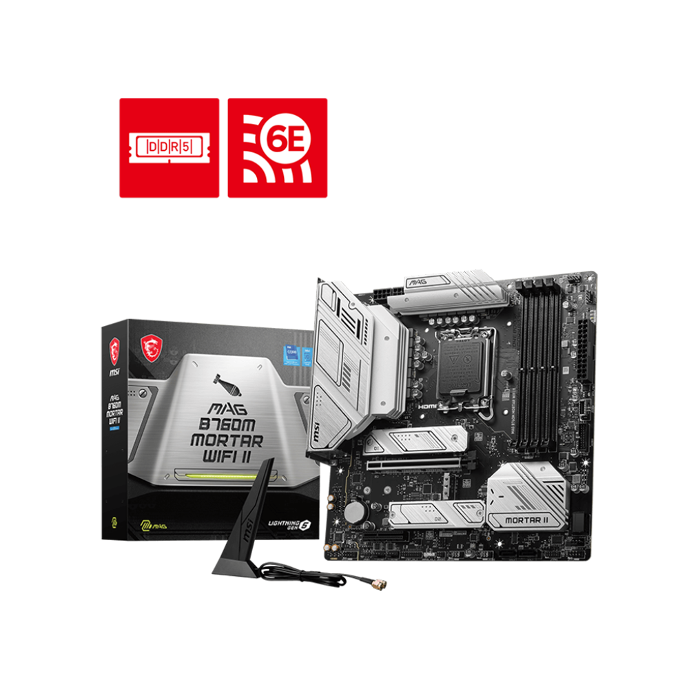 MSI MAG B760M Mortar Wifi II MaTX Gaming Motherboard | Powered by