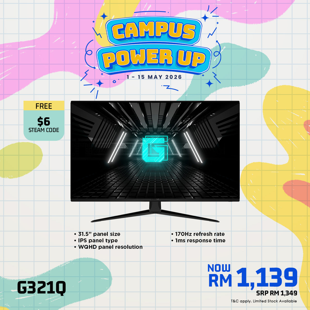 MSI Optix G321Q 31.5" QHD 170Hz IPS Gaming Monitor