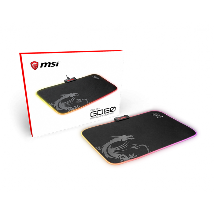 The MSI Agility GD60 Gaming Mousepad is an awesome, spacious surface for precise control. Enhance your gaming with a durable, non-slip design & bold red accents. Packaging Box Included