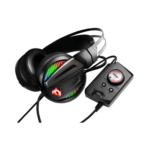 MSI IMMERSE GH70 Gaming Headset: Immerse yourself in superior sound and comfort with this LED gaming headset attach with a microphone, without Box or packaging, VIRTUAL 7.1 SURROUND SOUND