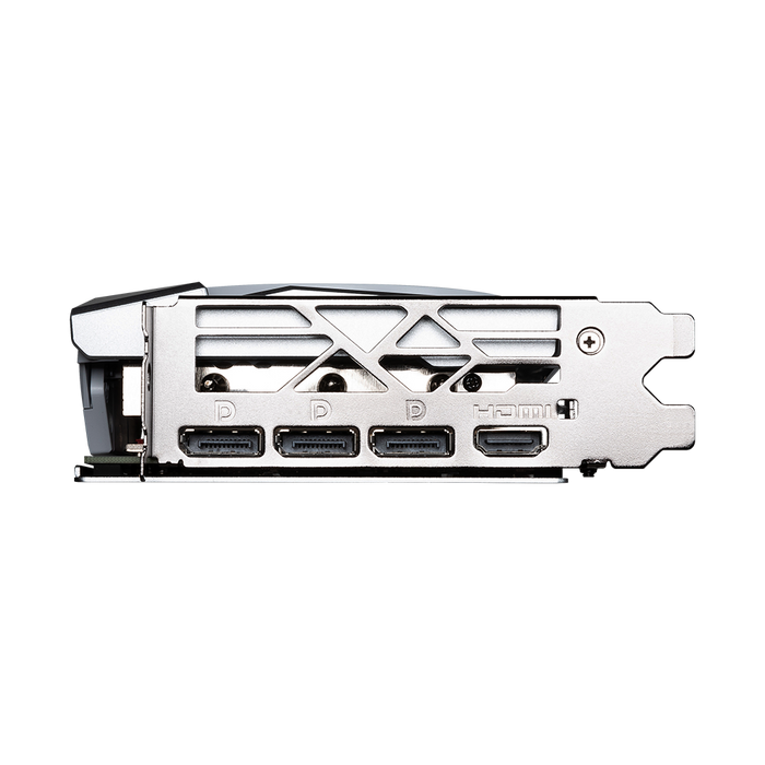 MSI GeForce RTX 4070 Gaming X Slim 12GB GDDR6X white side panel for three display ports and HDMI