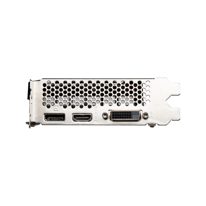 4GB GDDR6, Dual Fan, DirectX 12, HDMI 2.0b, DisplayPort 1.4, Compact Design with HDMI, DVI, and Display Ports visible