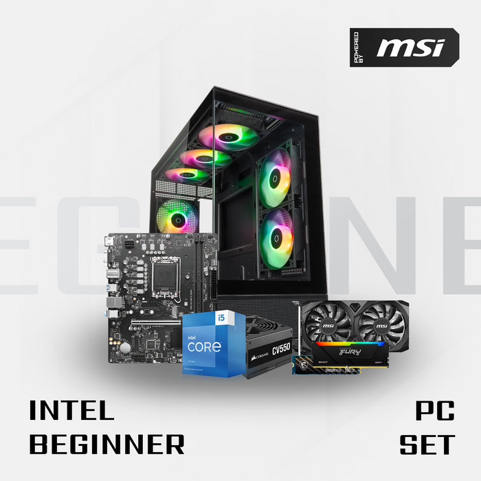 MSI Intel Beginner Pc Set ( Intel i5 , RTX 3050 , 8GB , 500GB SSD)