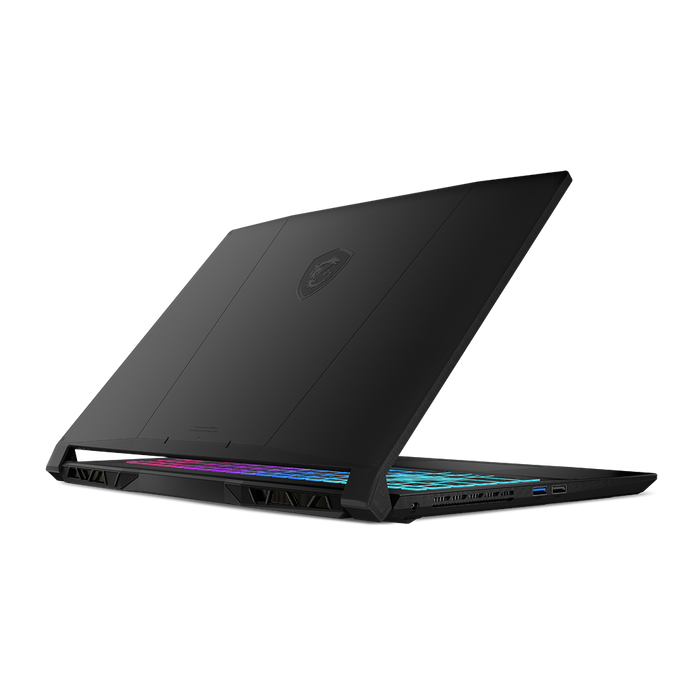 Katana series gaming laptop has a trackpad, Ports : Direct Current input, integrated thermal fan, usb 3.2, usb 2.0