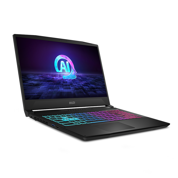 Katana series gaming laptop has a trackpad, Ports : Direct Current input, integrated thermal fan, usb 3.2, usb 2.0 