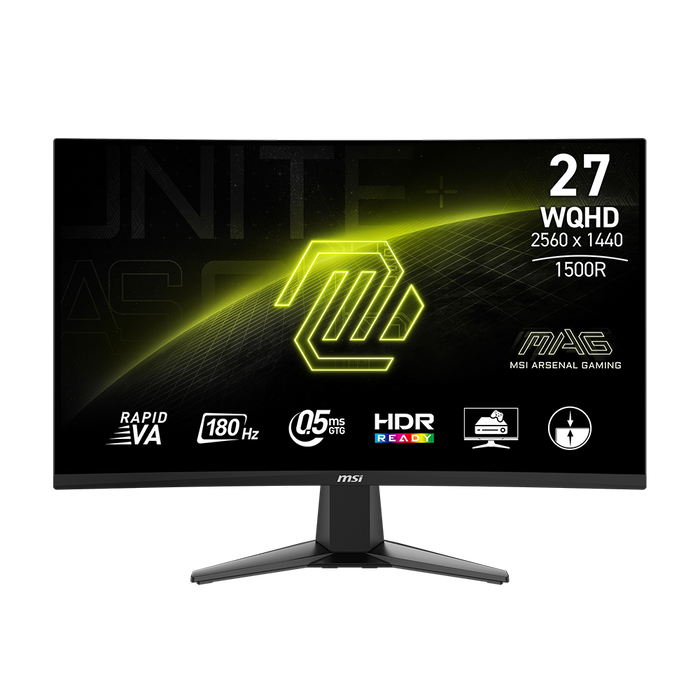 MSI MAG 27CQ6F 27 inch Curved Gaming Monitor: 180Hz, Rapid VA, 0.5ms, WQHD, Adaptive-Sync, Night Vision, Less Blue Light.