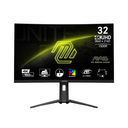 31.5 inch 4K Curved Gaming Monitor: 160Hz, 1ms, HDR 400, HDMI 2.1, Adjustable Stand, 4K UHD Resolution, 120Hz Console.