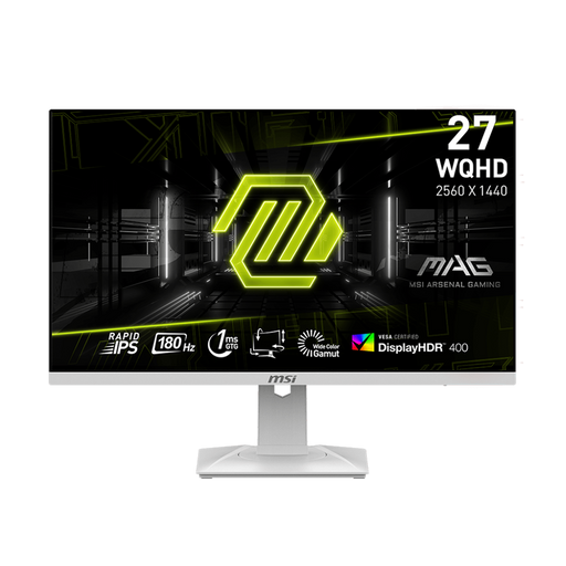 27 inch White Gaming Monitor: 170Hz, Rapid IPS, 1ms, WQHD, HDR 400, Quantum Dot, Adaptive-Sync, Mystic Light, Adjustable Stand.