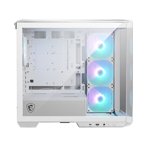 Experience gaming in a new light with the MSI MAG PANO M100R PZ White Gaming Case Side Panel