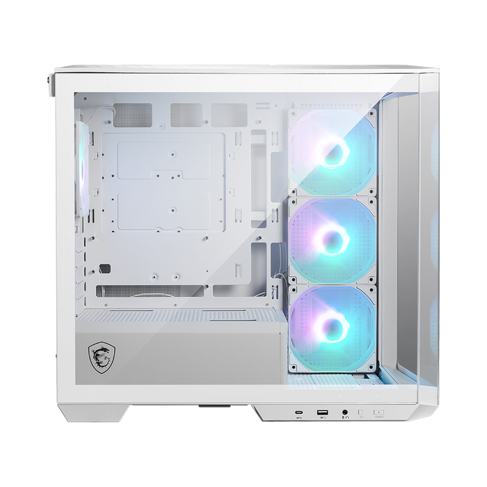 Experience gaming in a new light with the MSI MAG PANO M100R PZ White Gaming Case Side Panel