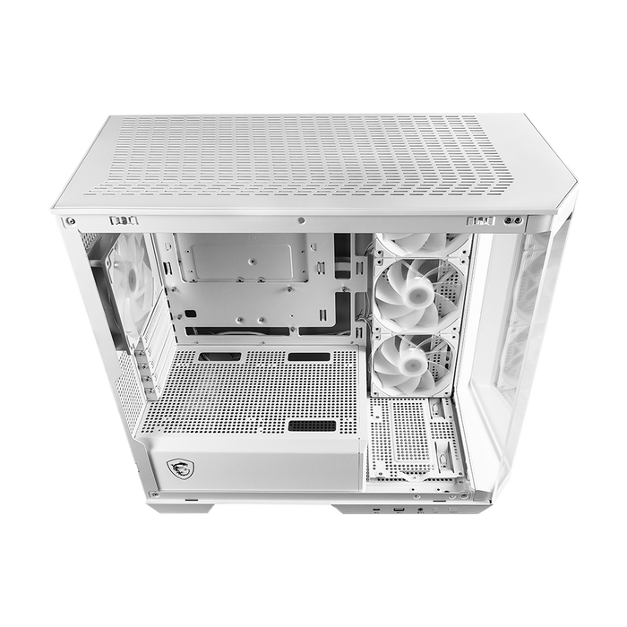 Experience gaming in a new light with the MSI MAG PANO M100R PZ White Gaming Case Overall View