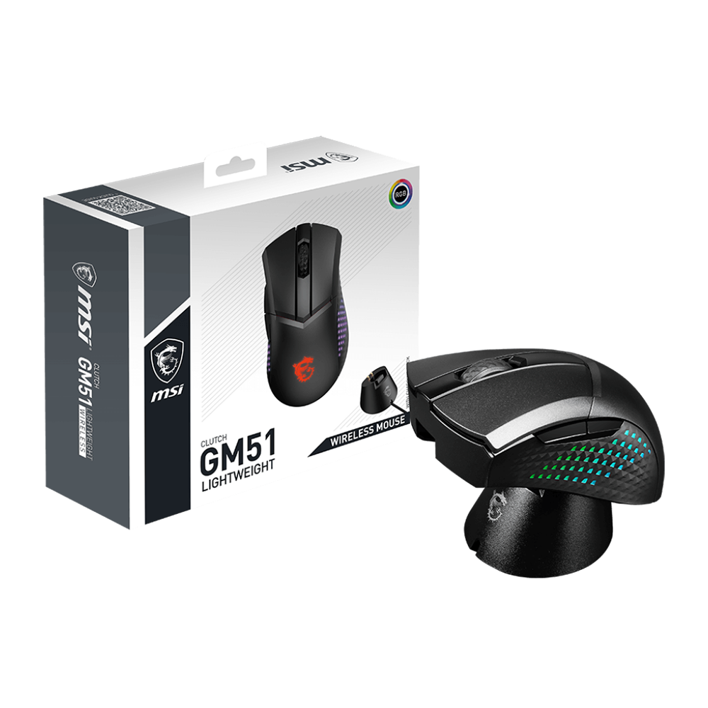 MSI Clutch GM51 Lightweight gaming mouse. Included Packaging Box and Mouse. Dominate the game.