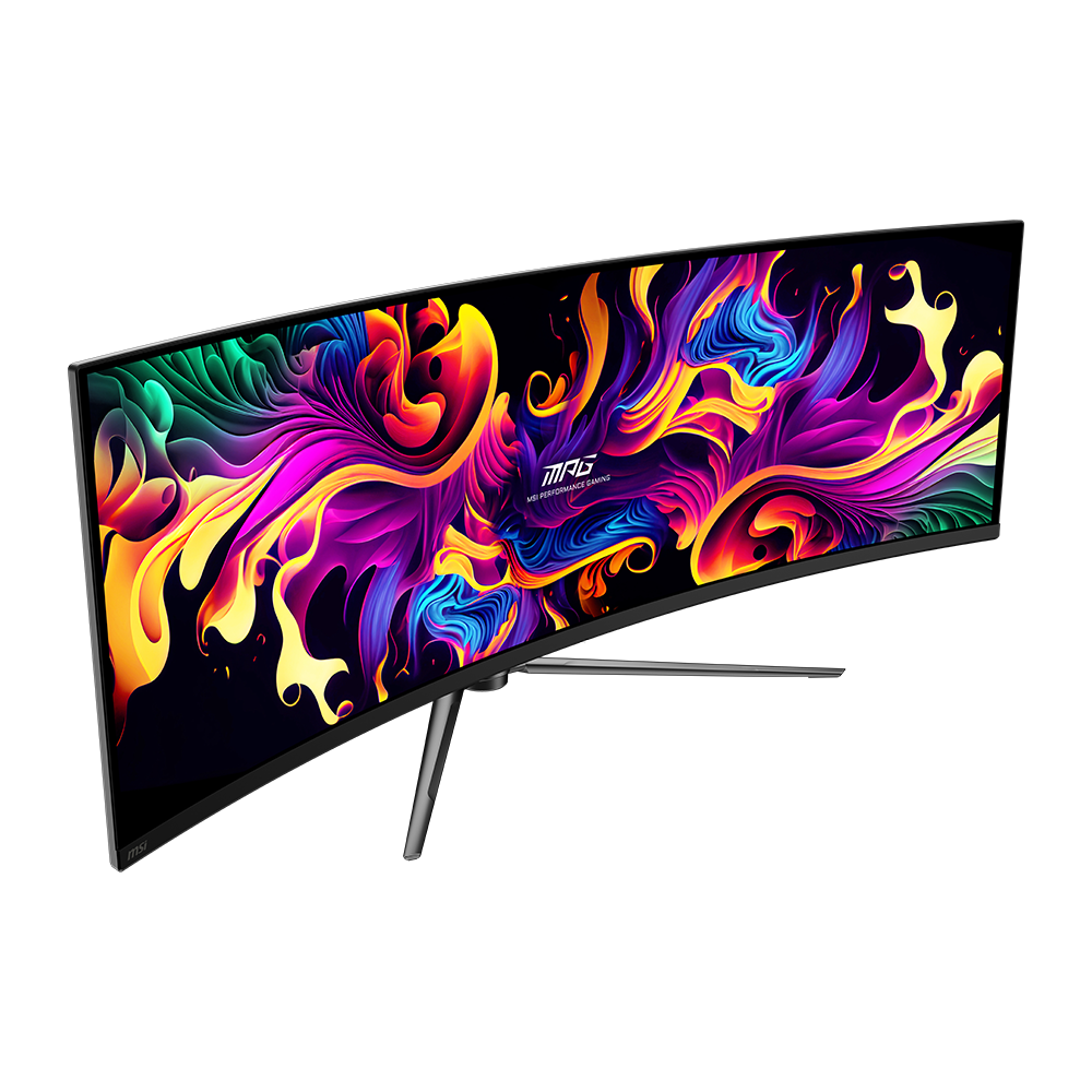 Curved Gaming Monitor: QD-OLED, 144Hz, 0.03ms response rate, HDR True Black 400, OLED Care 2.0, HDMI 2.1, KVM, 3-year warranty.