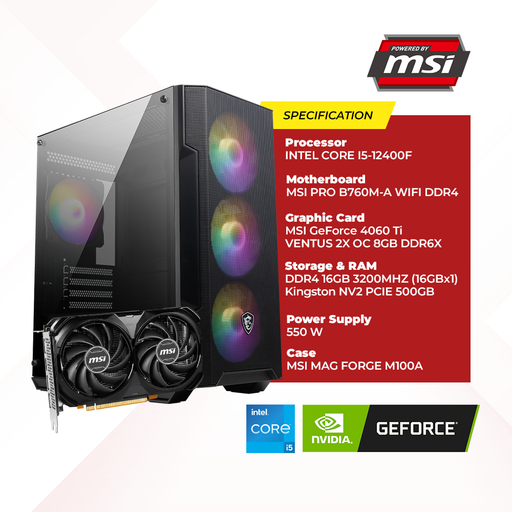 MSI PBM-03I Gold Intel PC Set Gaming For Gamer Streamer Office Designer Use . Powered by Micro-Star International, recomended for Dota2, Fornite and Video Games