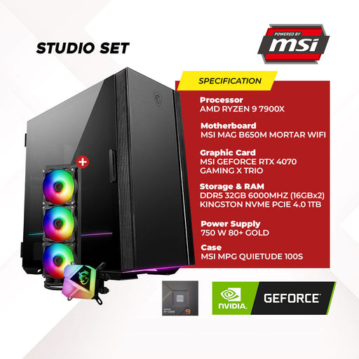 MSI Studio-02A AMD PC Set For Gamer Streamer Office Designer Use. Built By Micro-Star International