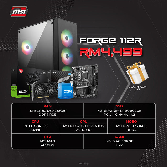 MSI Forge 112R Intel Pc Set Gaming