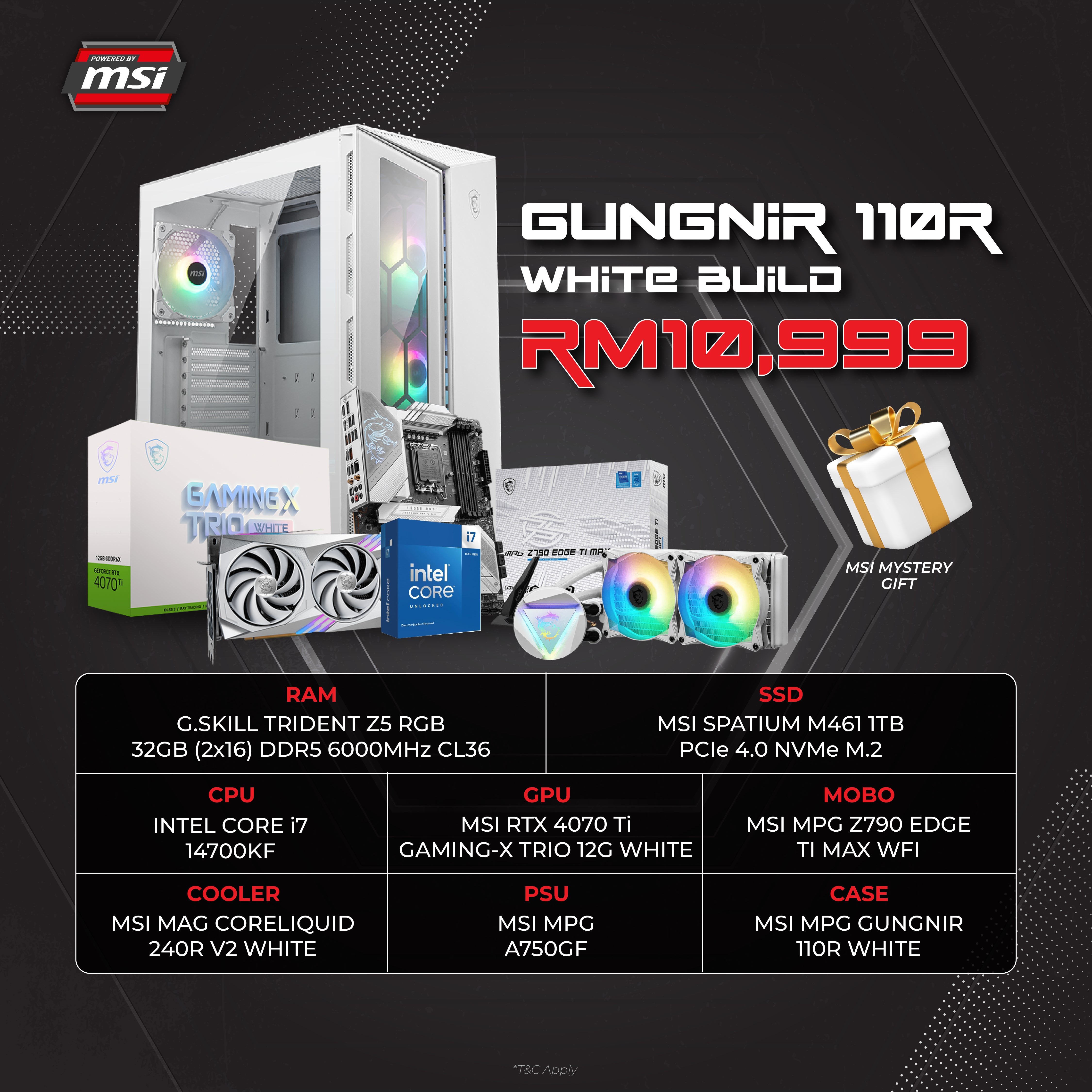 MSI Gungnir 110R Intel White Pc Set Gaming