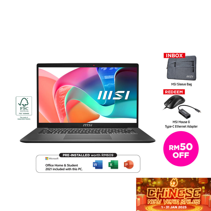 MSI Modern 14 F13MG 084/085 Business and Productivity Laptop