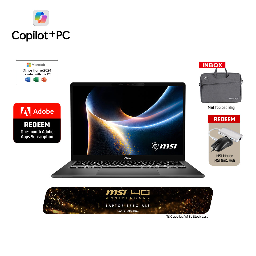 MSI Prestige 14 AI+ D3MG-225MY Business and Productivity Laptop
