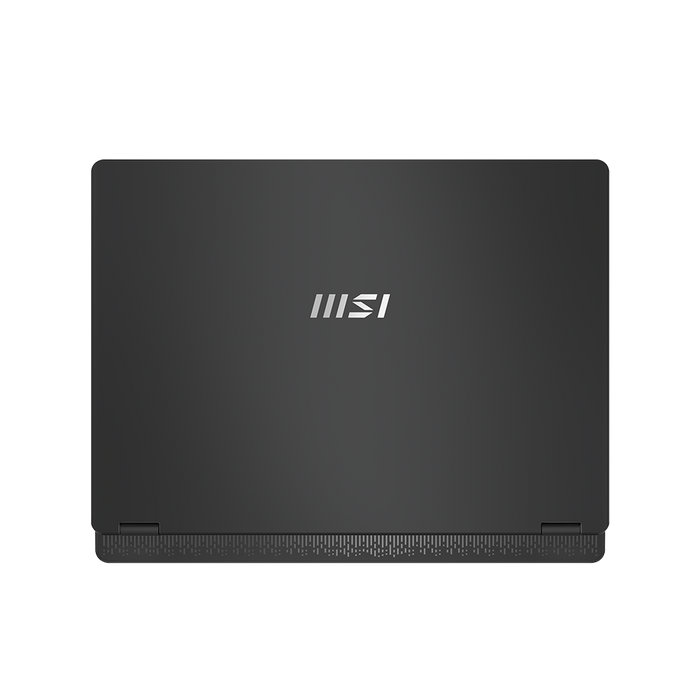 MSI Embossed logo on the back cover of the laptop