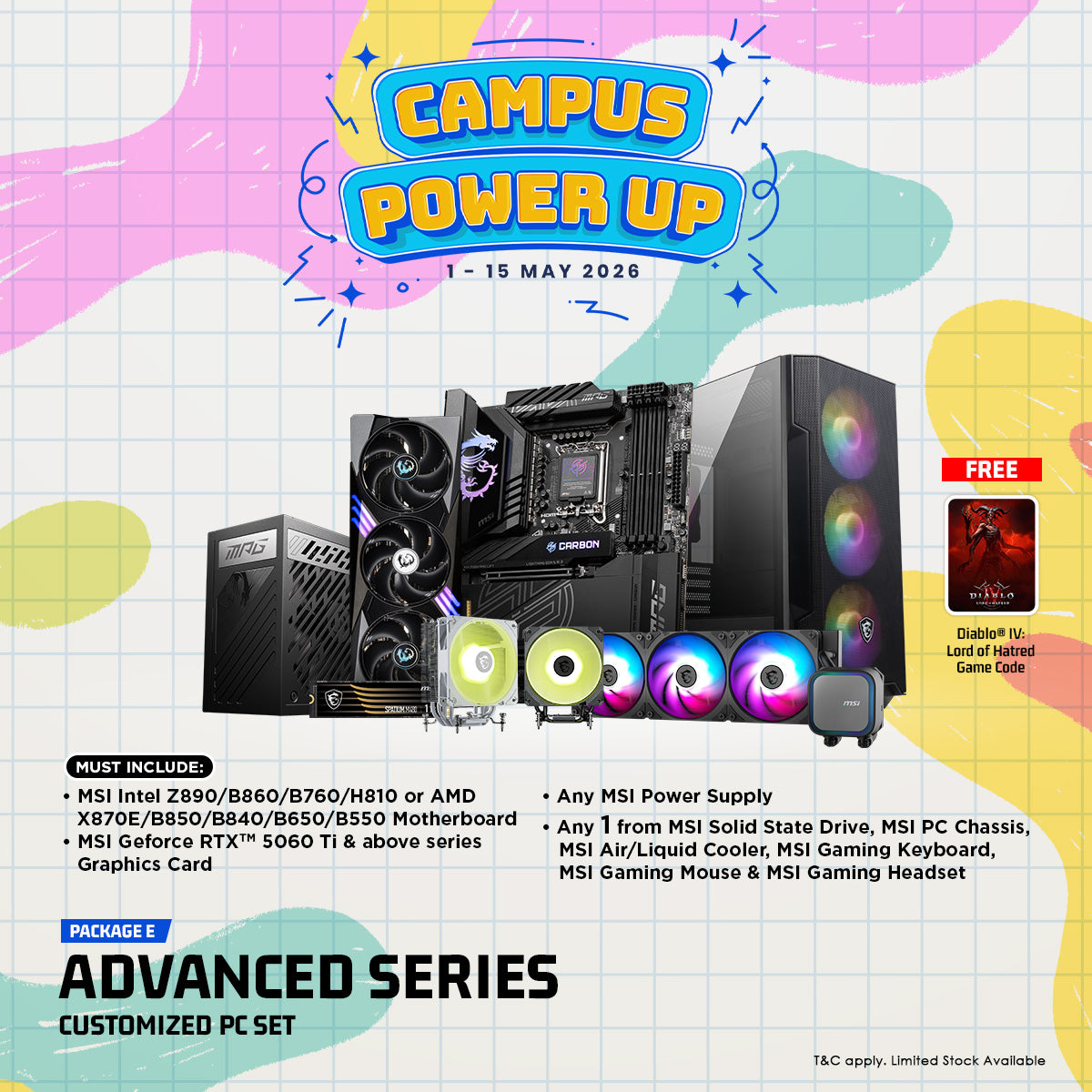 Powered By MSI Customized Gaming PC - R5-7500X3D+RTX5070