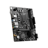 MSI PRO B760M-E DDR4 (MATX) motherboard with its display on a black background.