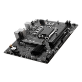 MSI PRO B760M-E DDR4 (MATX) motherboard with its display on a black background.