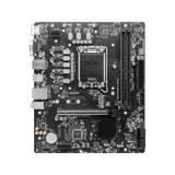 MSI PRO B760M-E DDR4 (MATX) motherboard with its display on a black background.