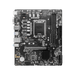 MSI PRO B760M-E DDR4 (MATX) motherboard with its display on a black background.