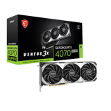 MSI GeForce RTX 4070 Super Ventus 3X OC: 12GB GDDR6X, 2505 MHz, DP x3, HDMI x1 (4K@120Hz, 8K@60Hz), Triple Fan, TORX Fan 4.0, Zero Frozr.