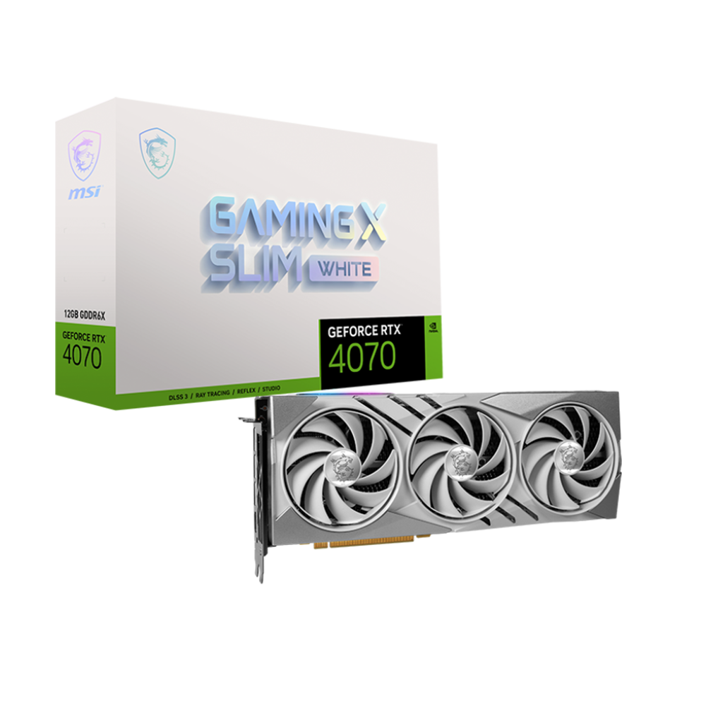 NVIDIA GeForce RTX™ 4070 Gaming X Slim White 12GB Graphic Card NVIDIA GeForce RTX™ 4070 Gaming X Slim White 12GB Graphic Card