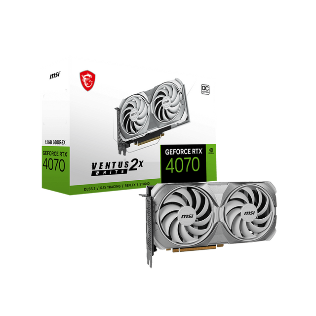 NVIDIA GeForce RTX™ 4070 VENTUS 2X WHITE 12GB OC Graphic Card NVIDIA GeForce RTX™ 4070 VENTUS 2X WHITE 12GB OC Graphic Card