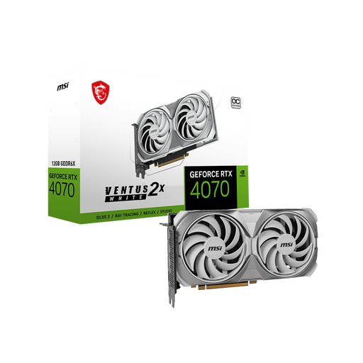 RTX™ 4070 Ventus 2X OC: A powerful 12GB graphics card, featuring advanced ray tracing & OC potential. The perfect choice for 4K gaming! Packaging Box Includes Hardware Components.