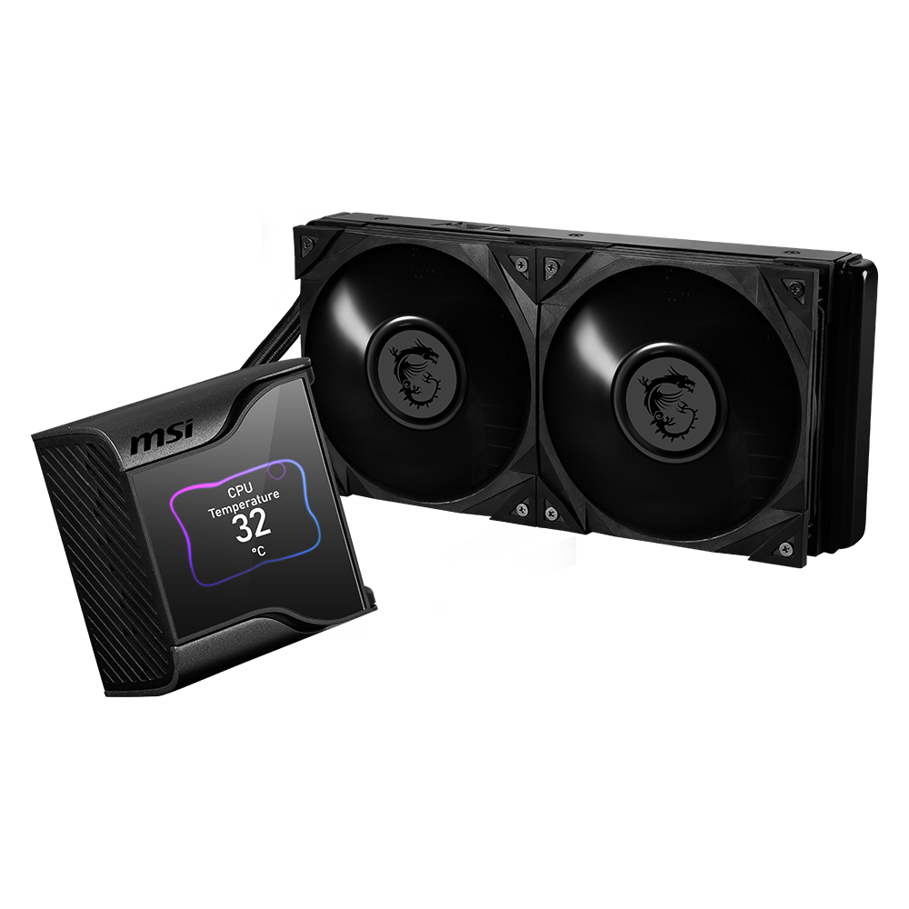 The MEG CORELIQUID S Series liquid cooler provides out of box support for LGA 1700 with a 2.4 inch IPS Display.