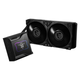 The MEG CORELIQUID S Series liquid cooler provides out of box support for LGA 1700 with a 2.4 inch IPS Display.